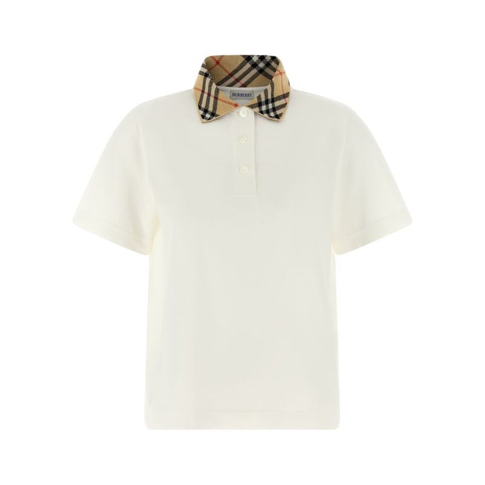 Burberry White Cotton Polo Women's Shirt